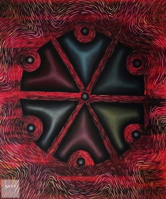 Ziemowit Fincek, Perun, 2019 r., olej na płótnie, 80 x 70 cm
