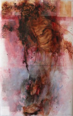 Nowacki Adam, 'The Gamma Nail' (inspired by Lee Jeffries), 170 x 110 cm, technika mieszana na płótnie przyklejonym na płytę HDF, 2019 r.